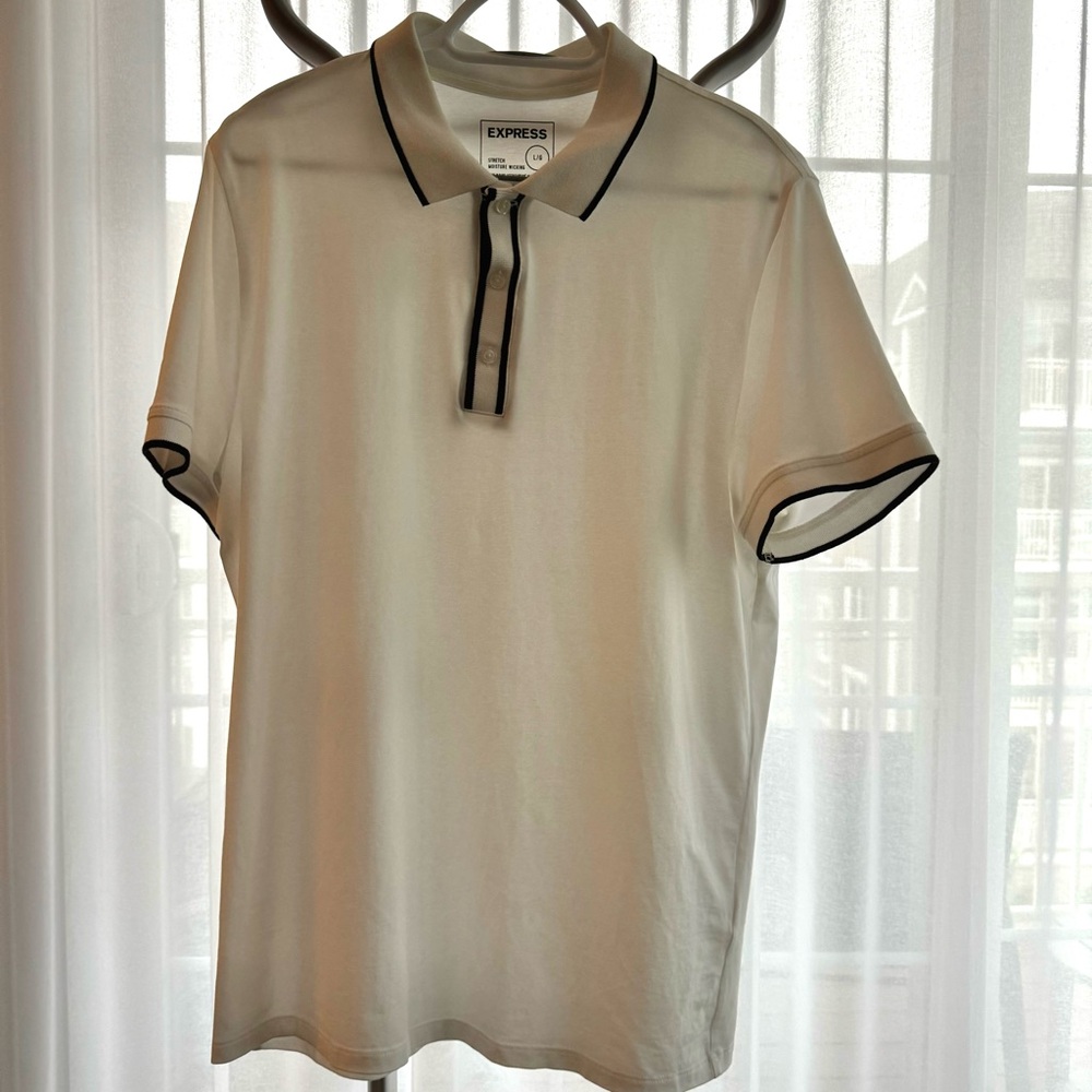 White Polo with Black Detailing